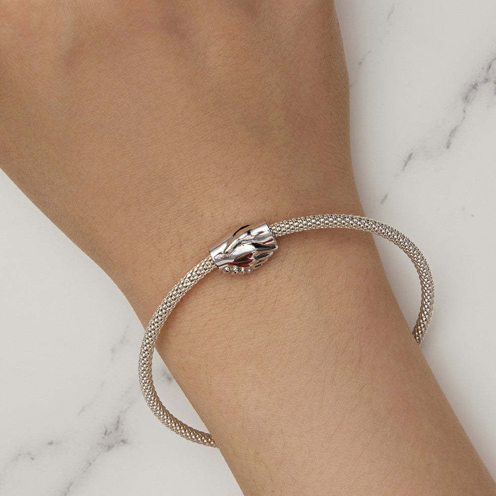 ciondolo stringere la mano in argento sterling 925 fj1429