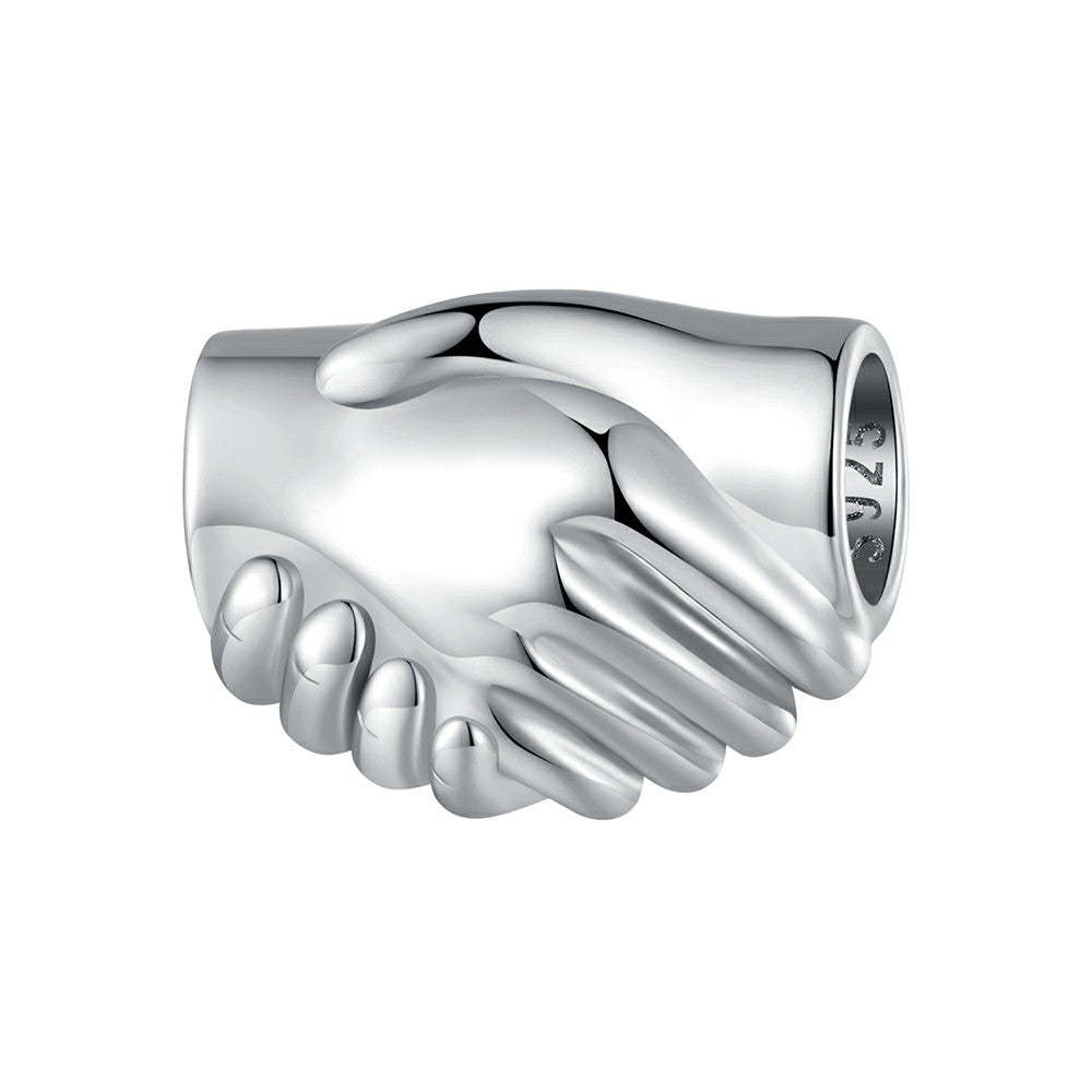 ciondolo stringere la mano in argento sterling 925 fj1429