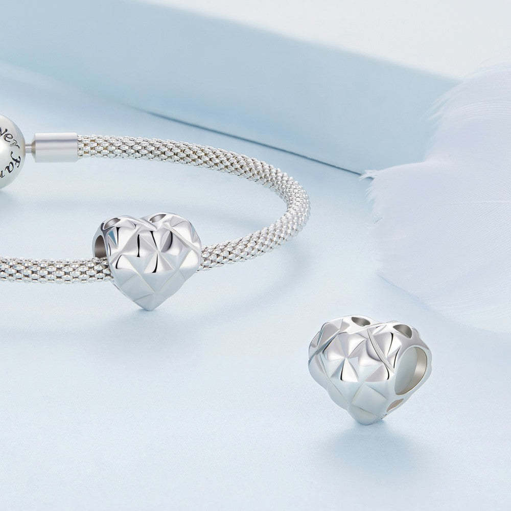 ciondolo a forma di cuore con rivetto in argento sterling 925 fj1437