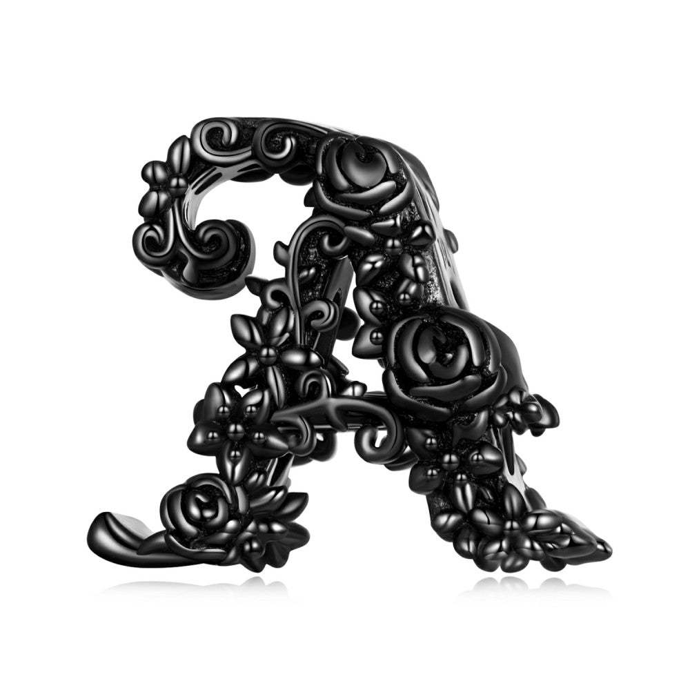 Ciondolo con lettere rosa scuro in argento sterling 925 fj1441