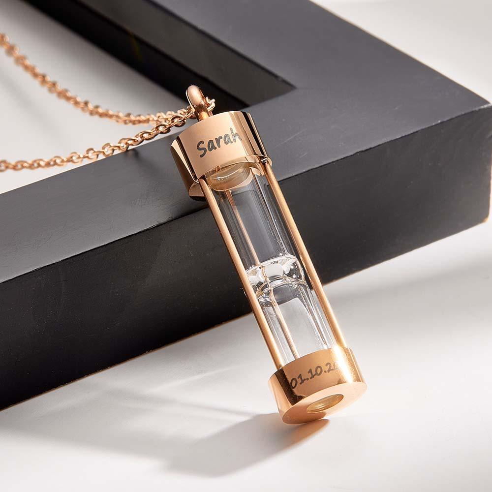 Collana Con Nome Personalizzato Clessidra Ricorda Regalo - soufeelit