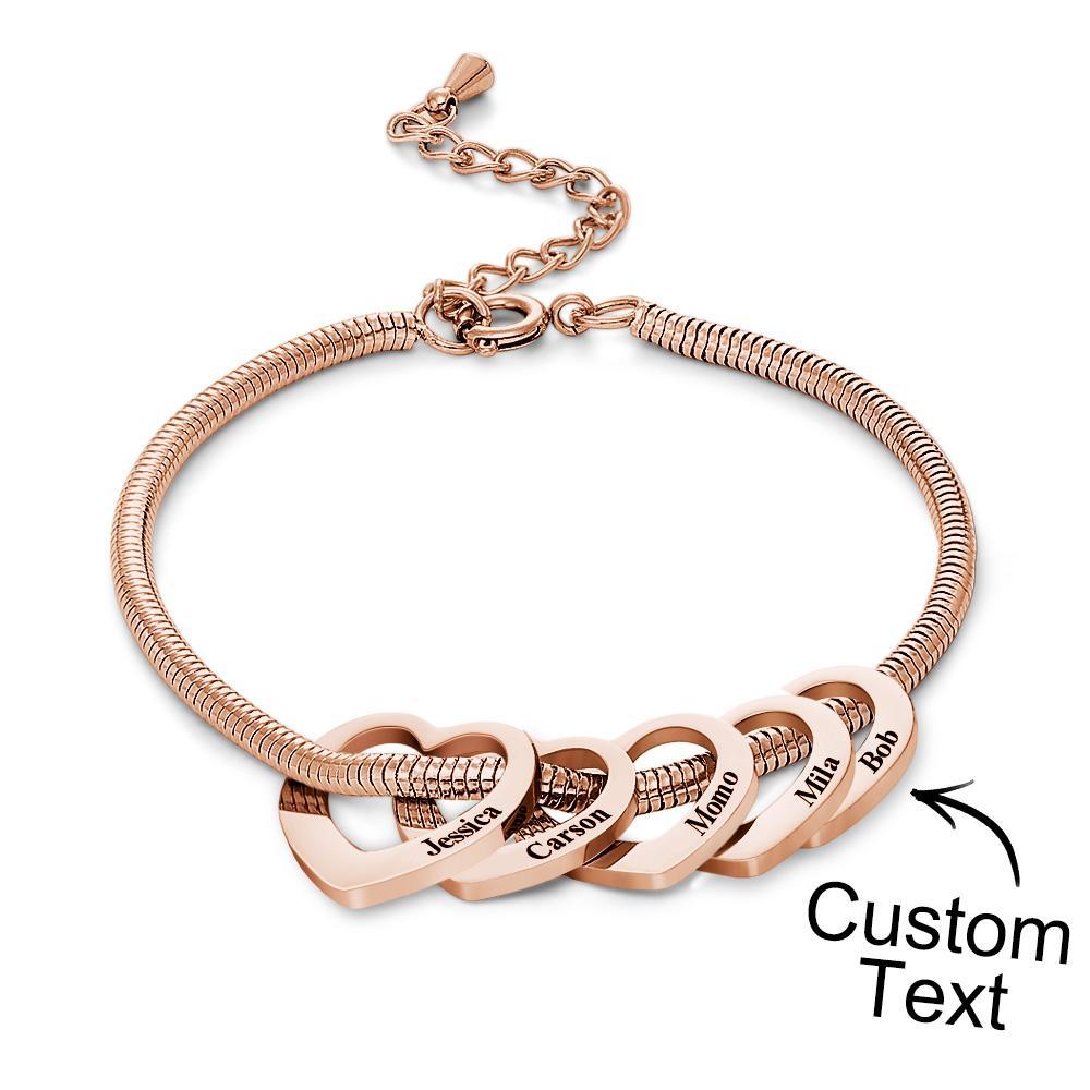 Bracciale Inciso Personalizzato Regali Personalizzati Con Ciondoli A Cuore Per Mamma E Bambino - soufeelit