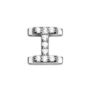 Ciondolo Con Lettera I E Diamante - Argento
