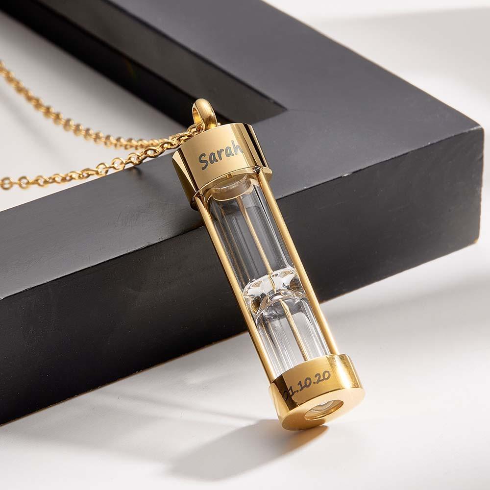 Collana Con Nome Personalizzato Clessidra Ricorda Regalo - soufeelit