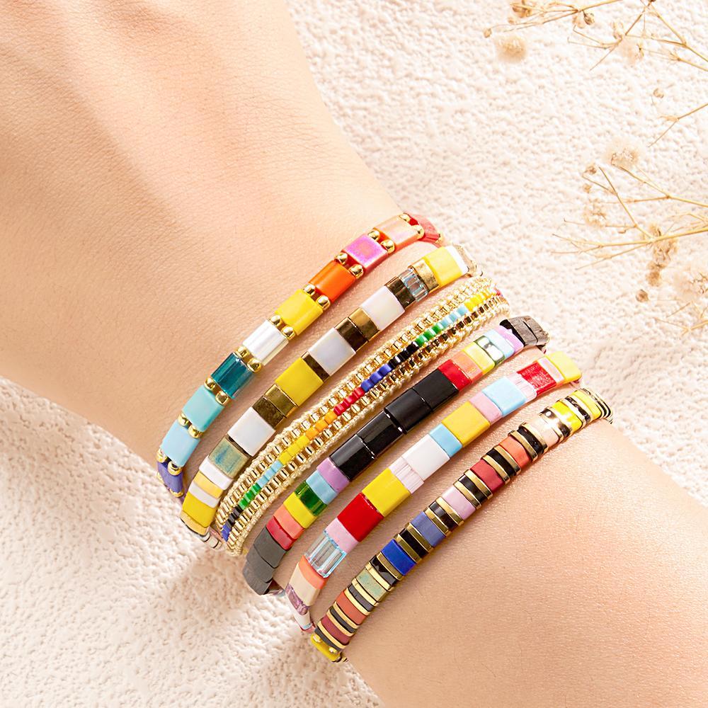 Bracciale Tila Colori Arcobaleno Regalo Artigianale Per Gli Amanti Dei Gioielli - soufeelit