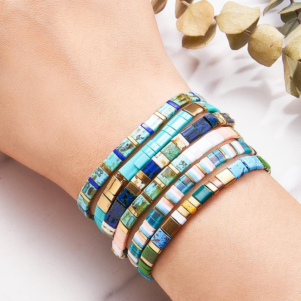 Bracciale Tila Blu, Regalo Artigianale Alla Moda Vintage Per Gli Amanti Dei Gioielli - soufeelit