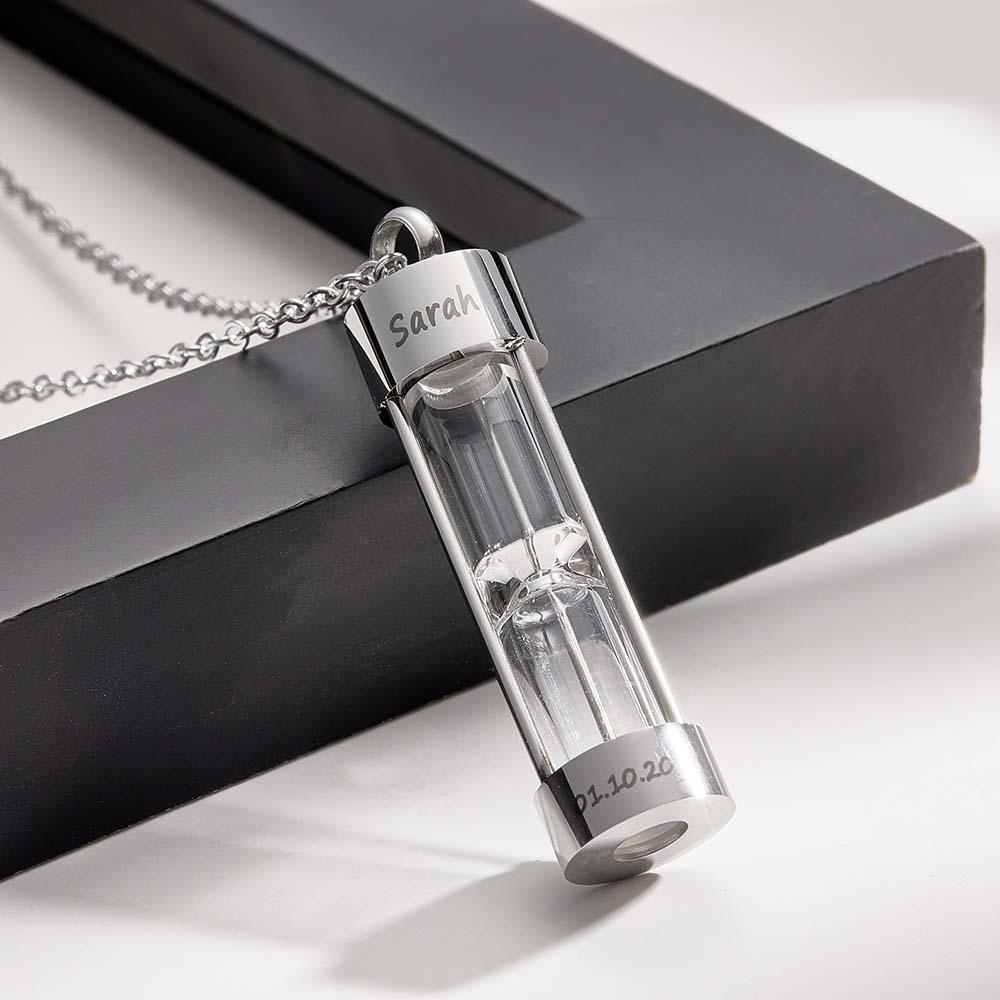 Collana Con Nome Personalizzato Clessidra Ricorda Regalo - soufeelit