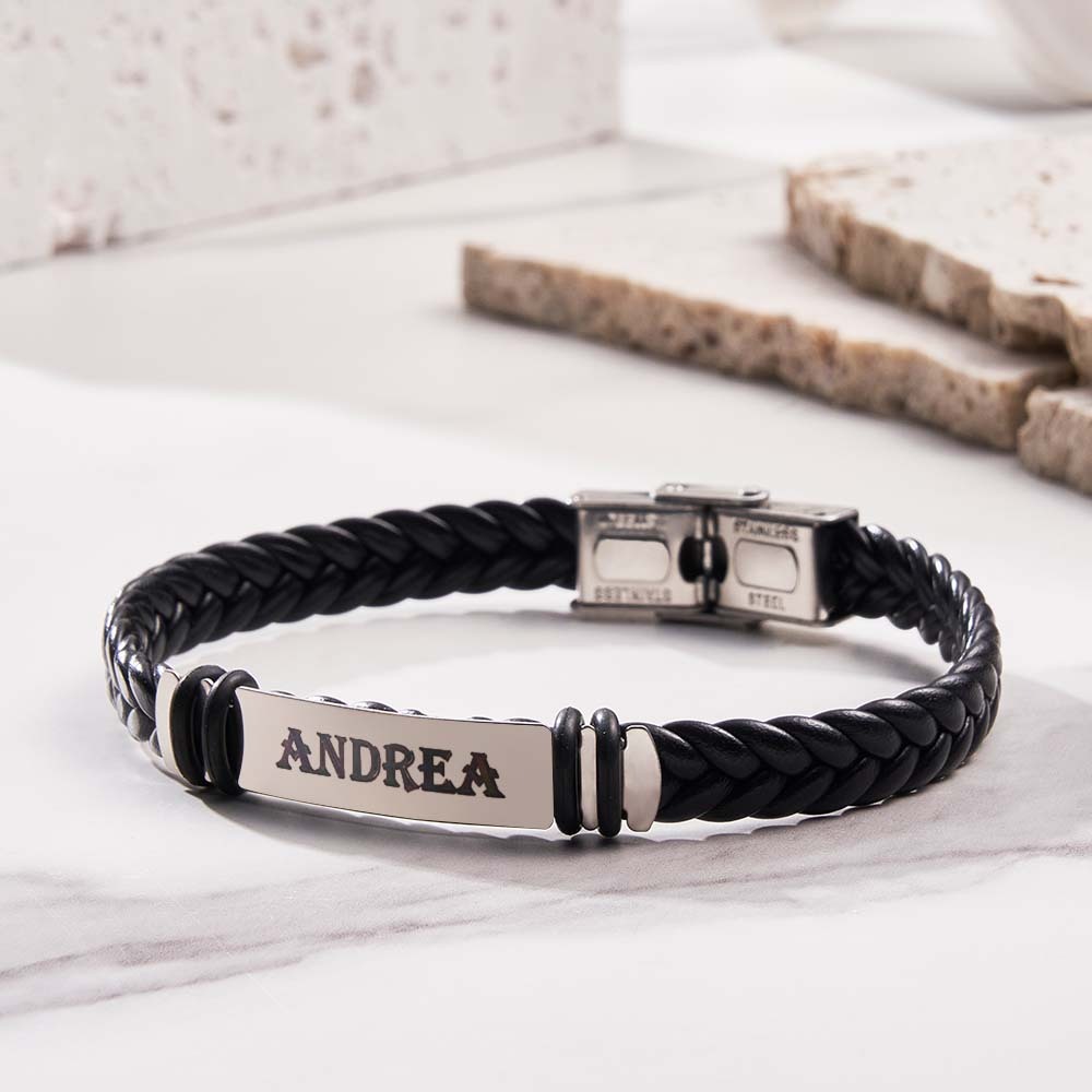 Regalo Di Moda Per Bracciale Da Uomo Inciso Personalizzato Per Lui - soufeelit