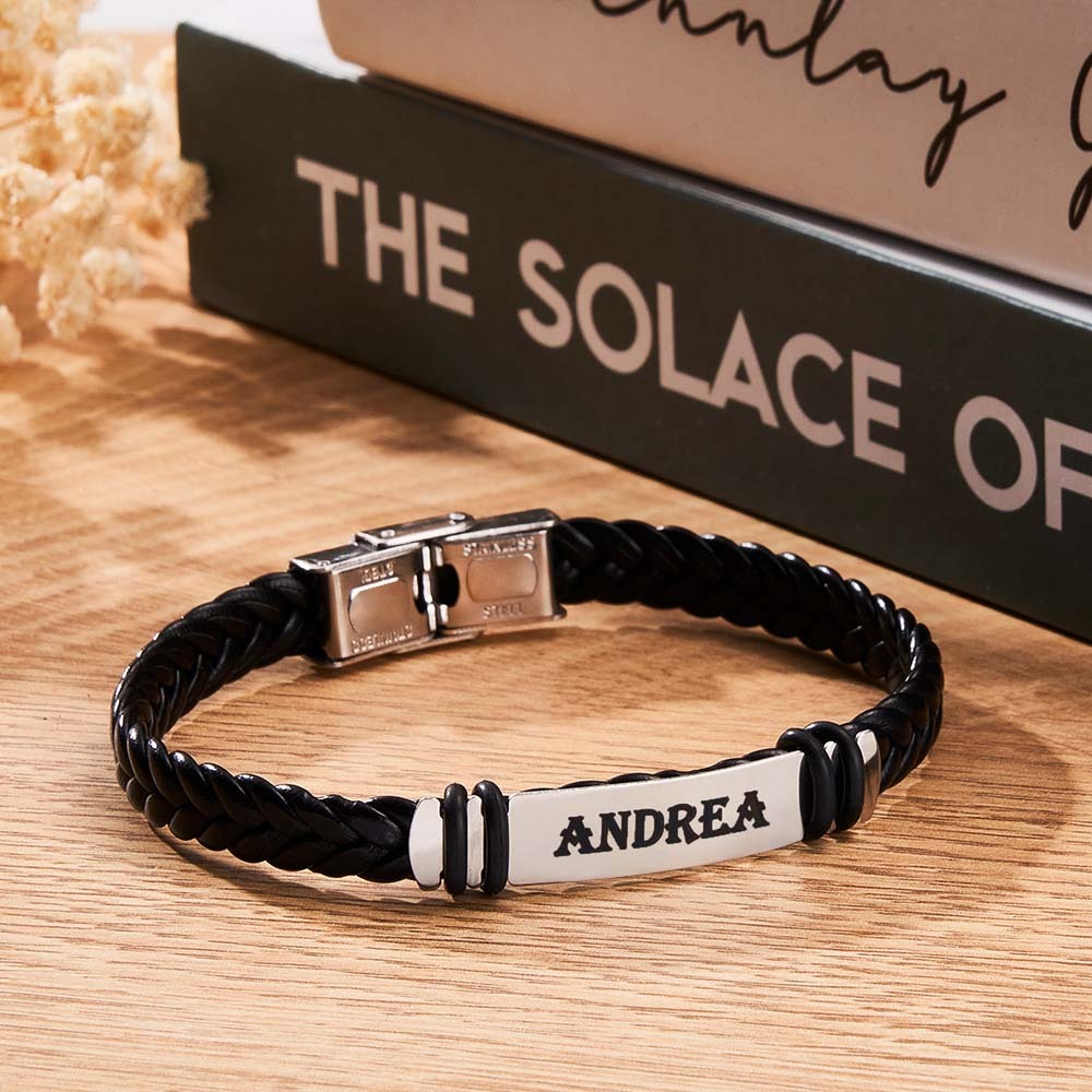 Regalo Di Moda Per Bracciale Da Uomo Inciso Personalizzato Per Lui - soufeelit