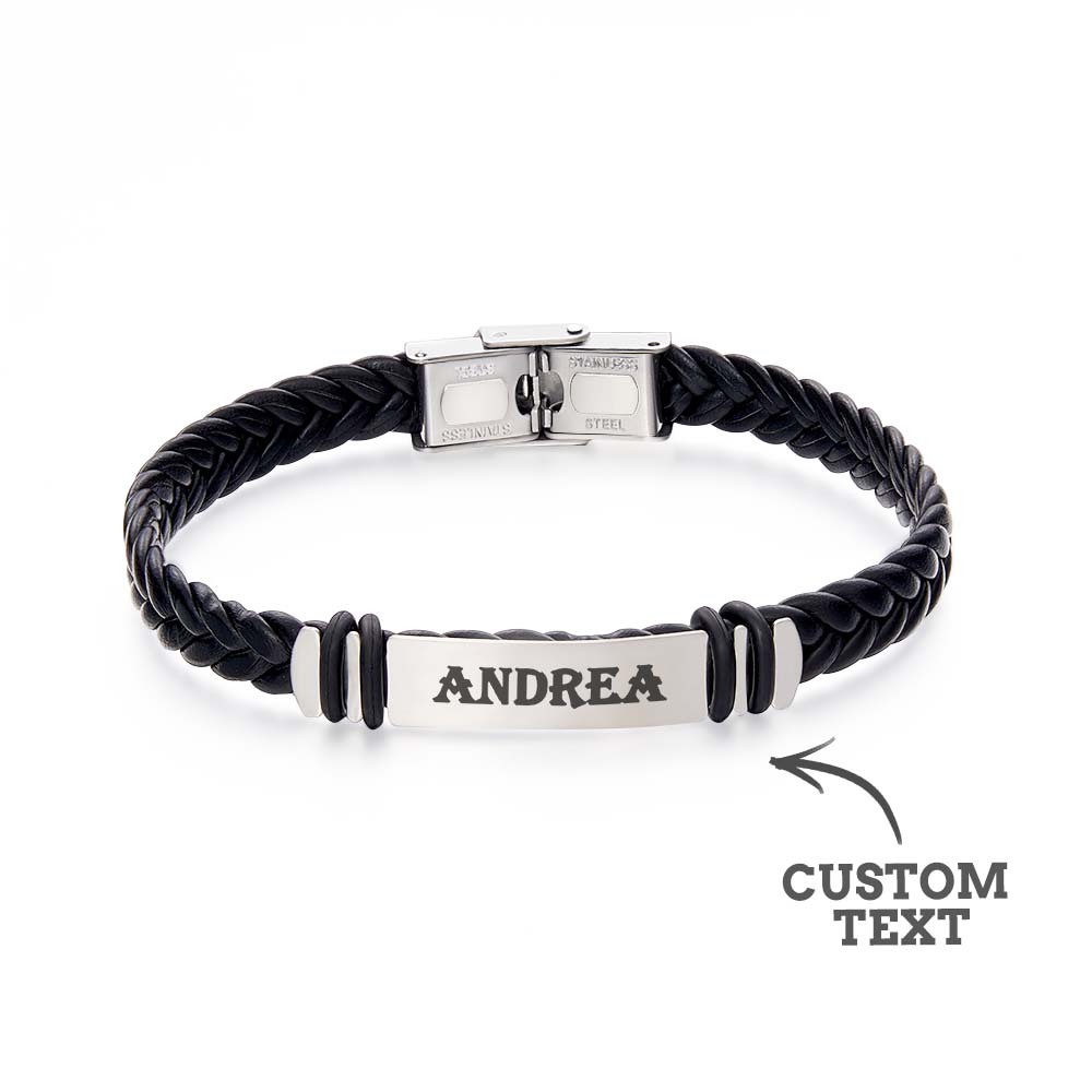 Regalo Di Moda Per Bracciale Da Uomo Inciso Personalizzato Per Lui - soufeelit