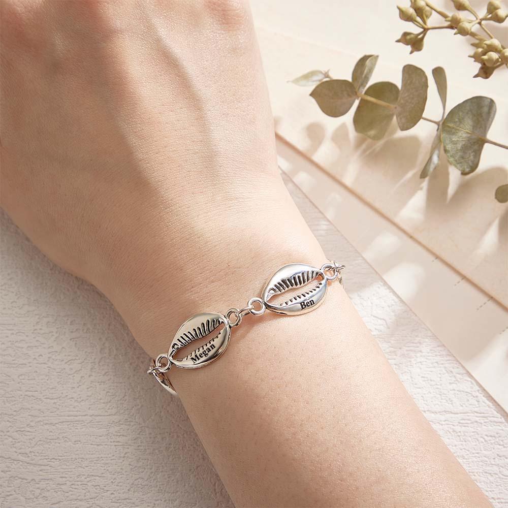 Bracciale Con Nome Personalizzato Regalo In Metallo Alla Moda Con Conchiglia - soufeelit