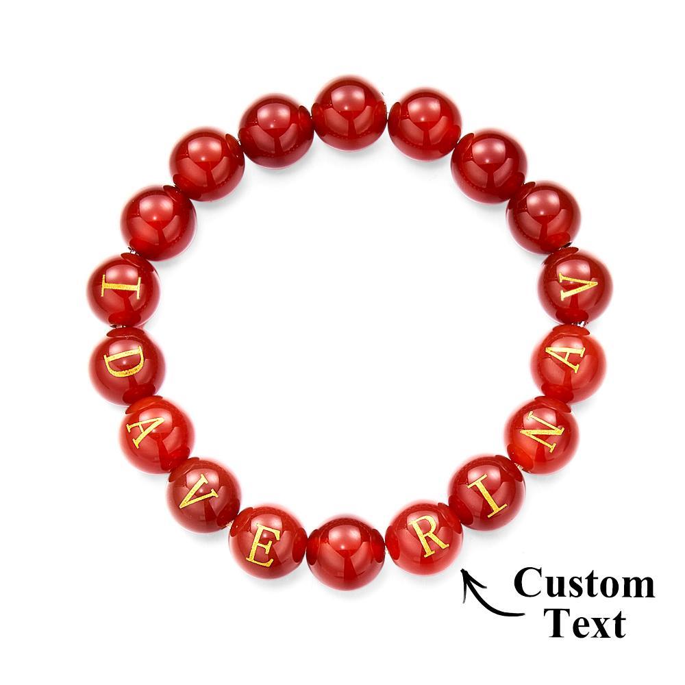 Bracciale Con Nome Personalizzato Bracciale Con Perline In Pietra Con Lettera Per Lei - soufeelit