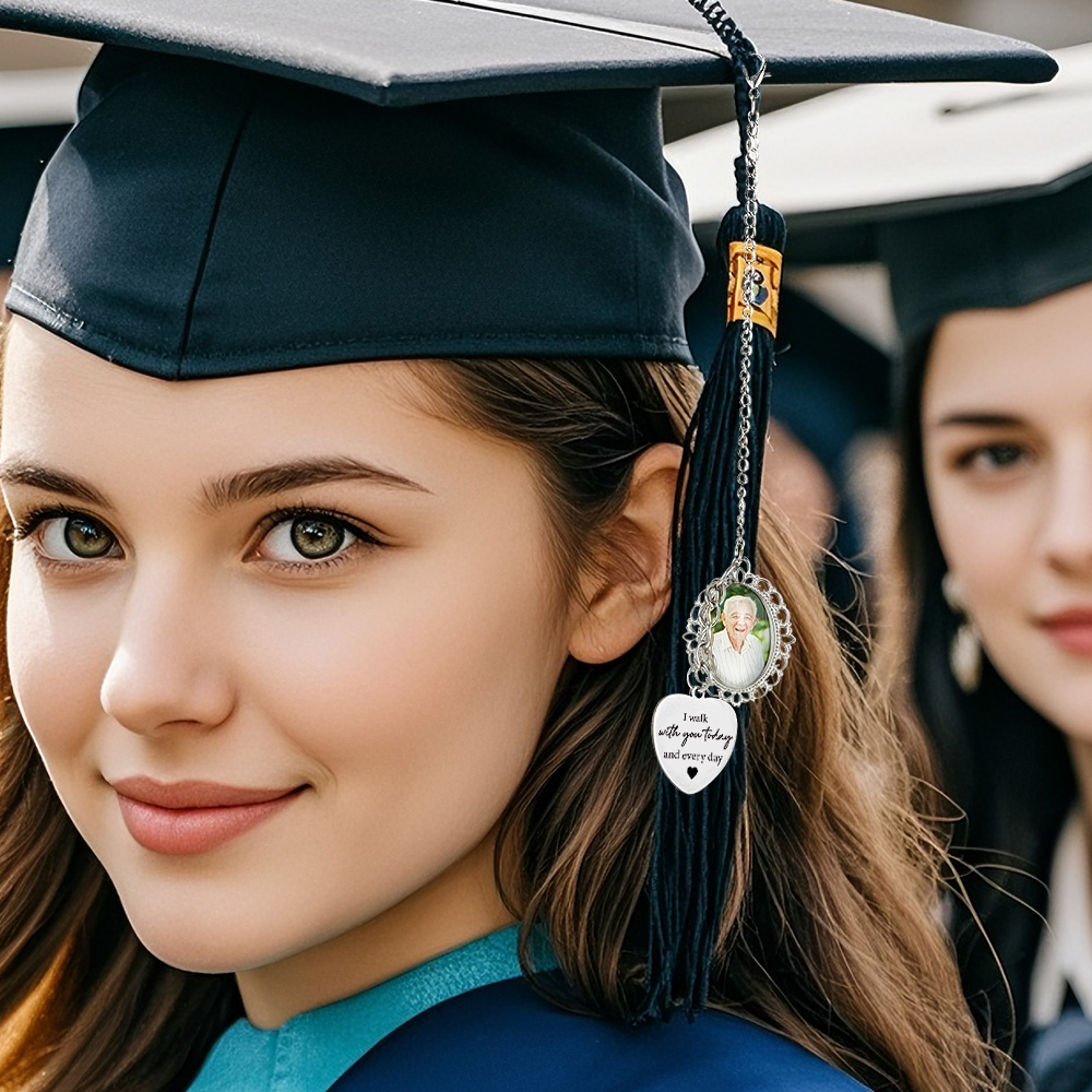 Ciondolo Commemorativo Personalizzato Per La Laurea Con Foto E Messaggio Di Affetto Personalizzato, Nappa Per Berretto