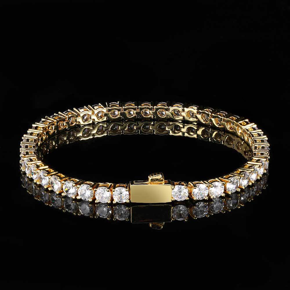 Classico Bracciale Tennis In Oro Stile Hip Hop - soufeelit