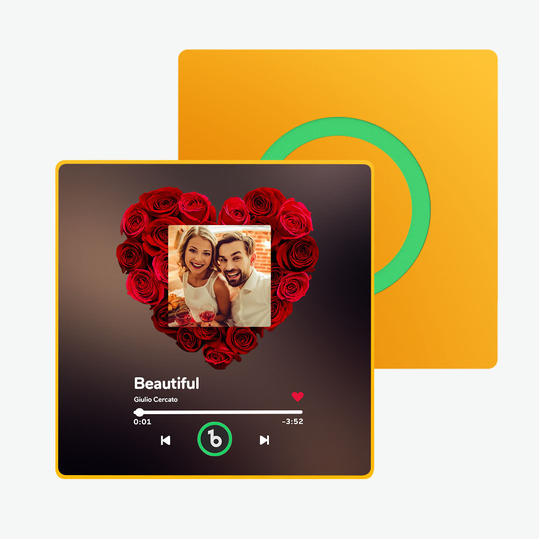 Magnete Da Frigorifero Personalizzato Con Musica Con Rosa E Foto Magnete Da Frigorifero Colorato Con Nuovo Album Di Aggiornamento 4.0 Che Può Essere Riprodotto - soufeelit