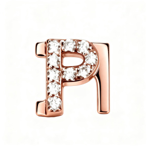 Lettera Con Ciondolo P In Diamante - Oro Rosa