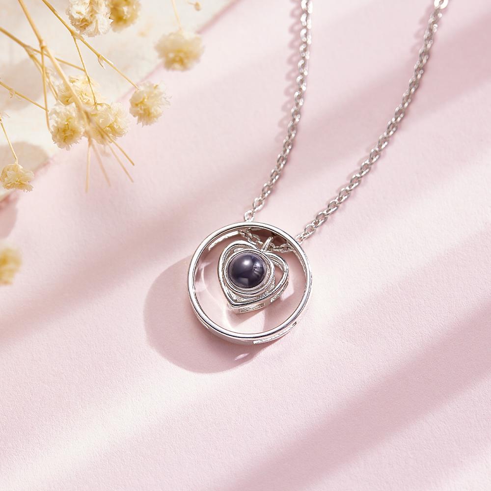 Collana Con Proiezione Personalizzata Cuore Oscillante Regalo Semplice Per Lei - soufeelit