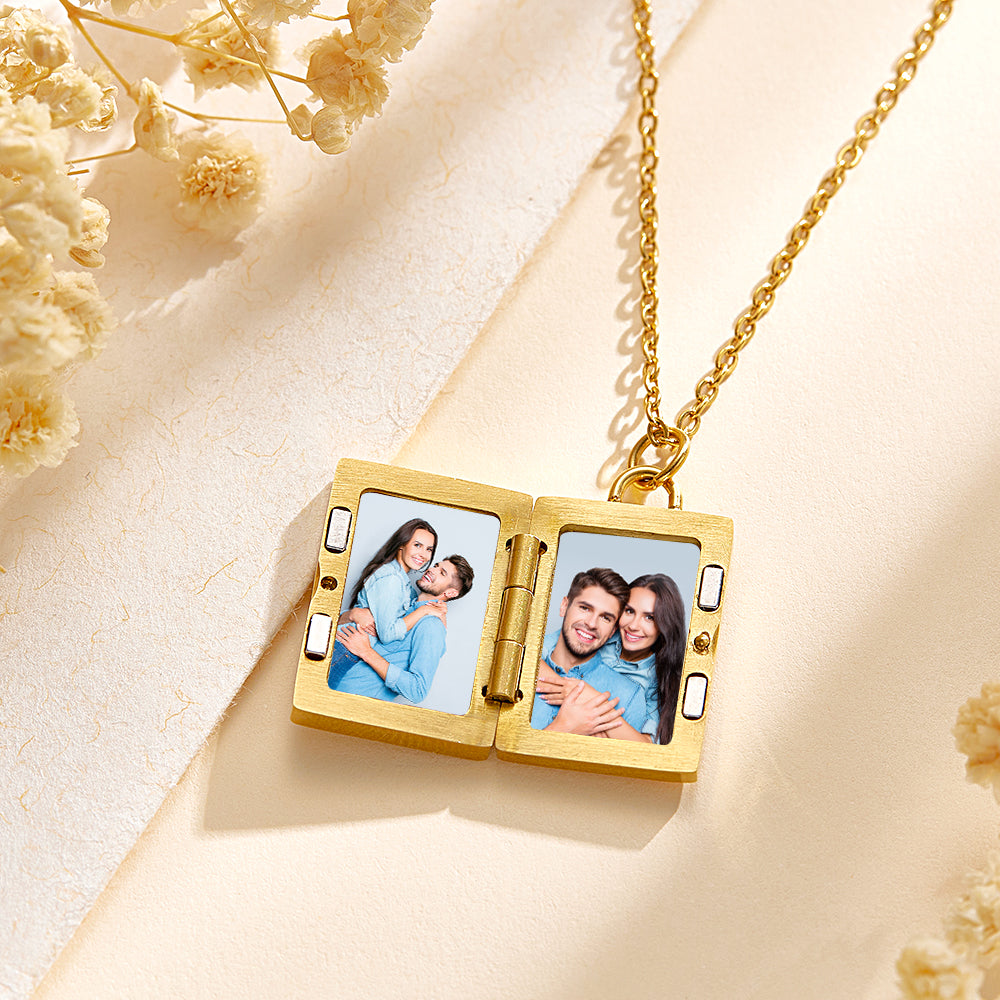 Collana Con Medaglione Con Foto Personalizzata, Regalo Di Ispirazione Vintage Per Coppia - soufeelit