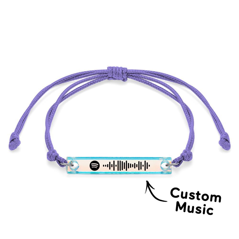 Codice Spotify Scansionabile Bracciale Di Colore Sfumato Trasparente Bracciale Regolabile Con Placca Acrilica Colorata Laser Musicale Personalizzato Regalo Per Lui - soufeelit