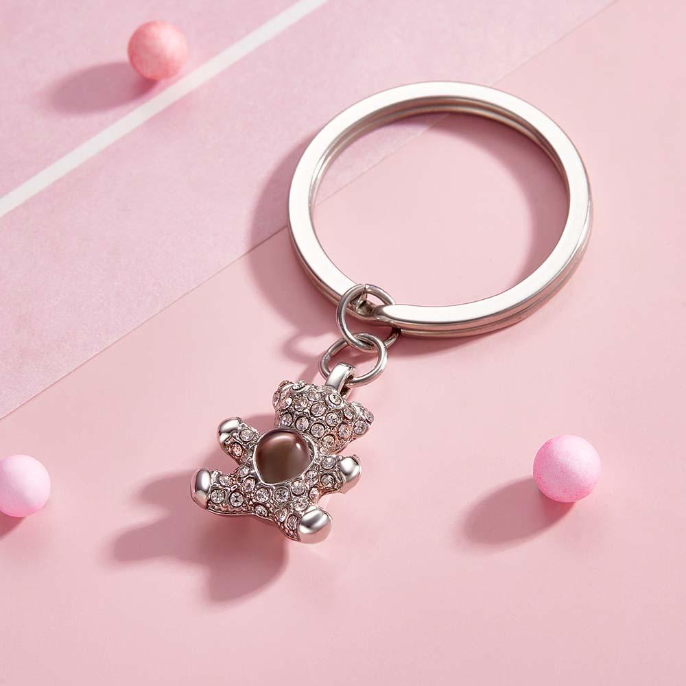 Portachiavi Con Proiezione Fotografica Personalizzata Portachiavi Con Foto Personalizzato Orsetto Carino Regalo - soufeelit