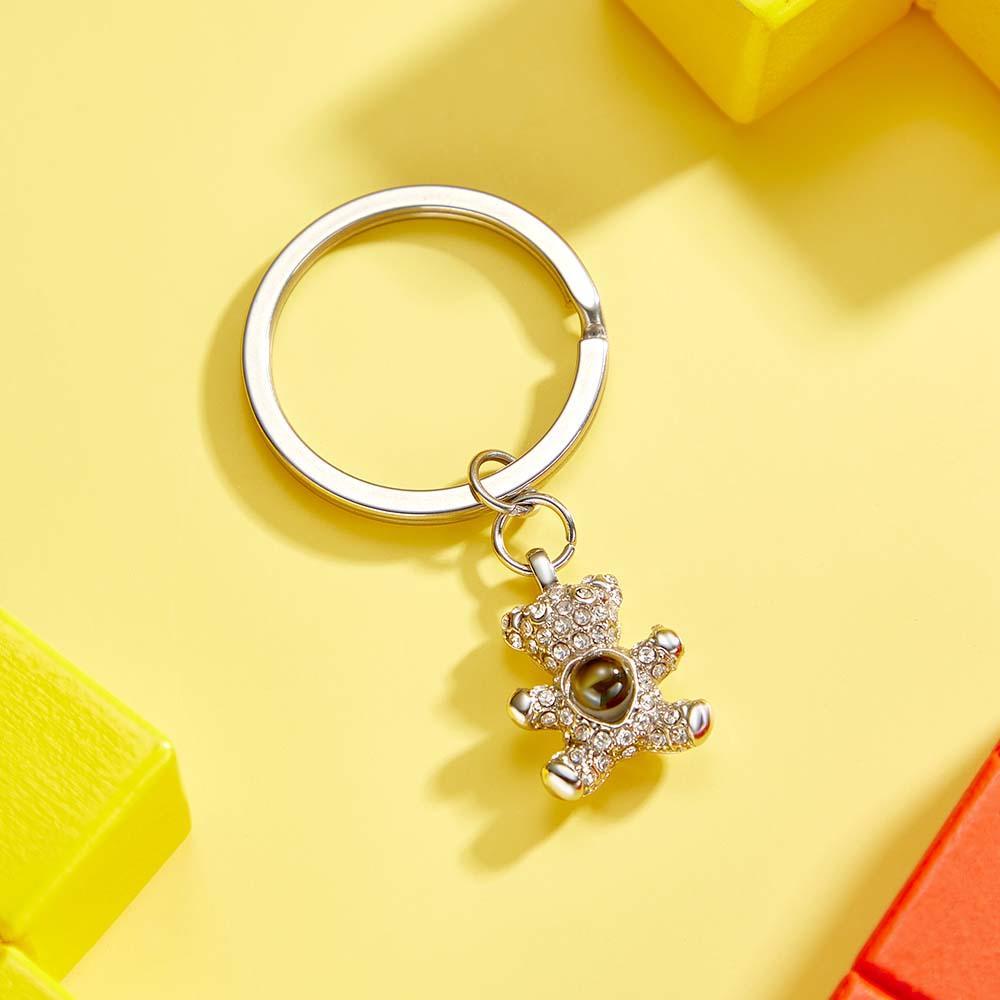 Portachiavi Con Proiezione Fotografica Personalizzata Portachiavi Con Foto Personalizzato Orsetto Carino Regalo - soufeelit