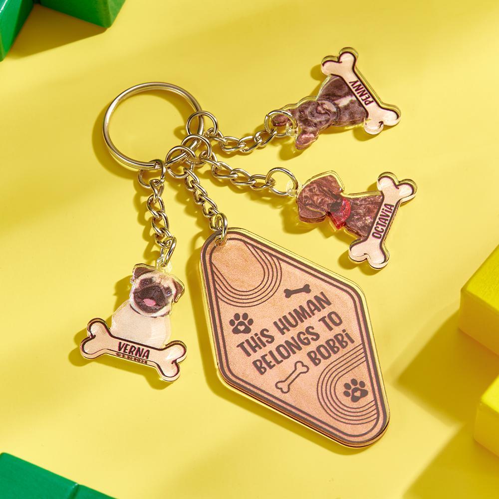 Portachiavi Personalizzato Con Foto Di Osso Di Cane, Regalo Con Testo Personalizzato Per Gli Amanti Degli Animali Domestici - soufeelit