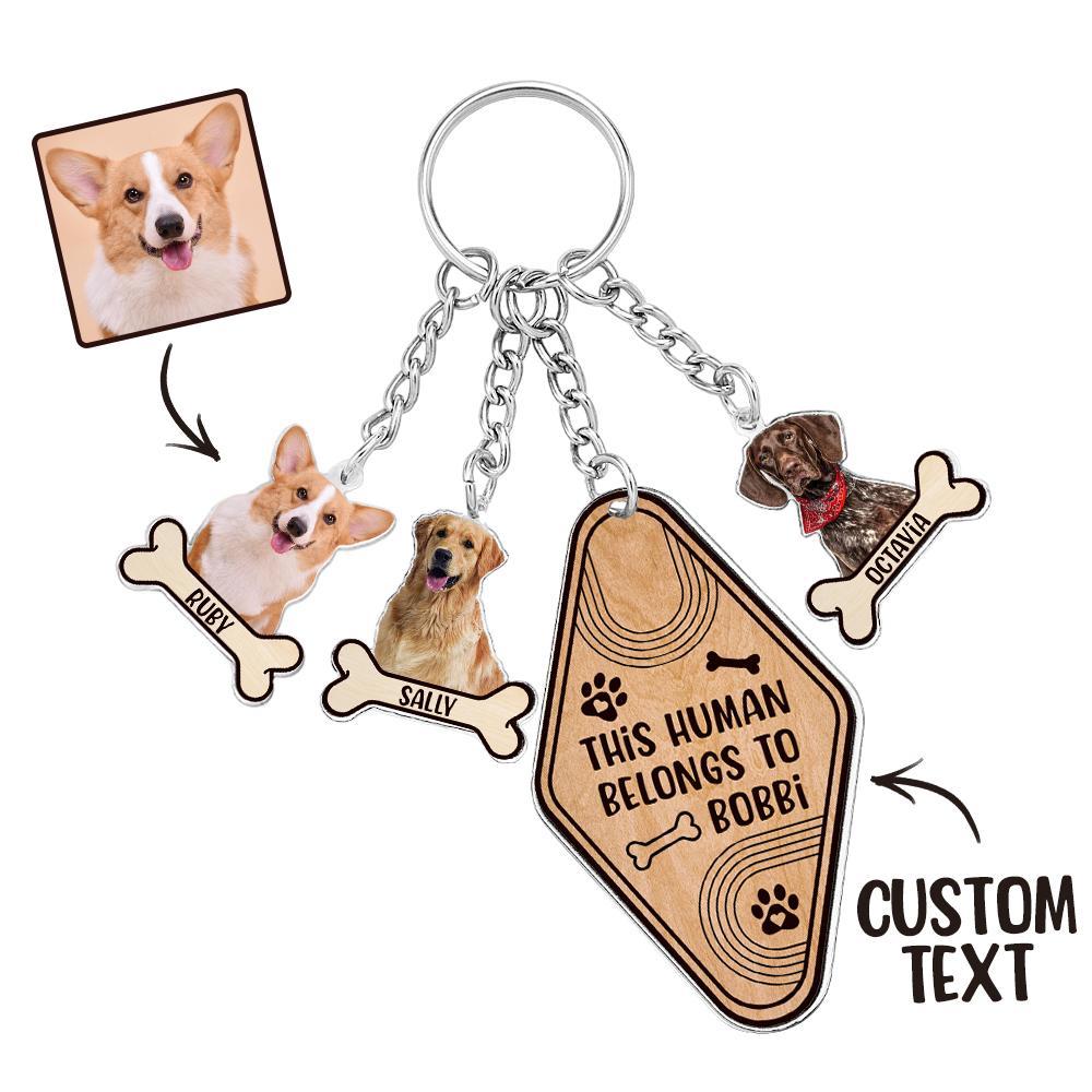 Portachiavi Personalizzato Con Foto Di Osso Di Cane, Regalo Con Testo Personalizzato Per Gli Amanti Degli Animali Domestici - soufeelit