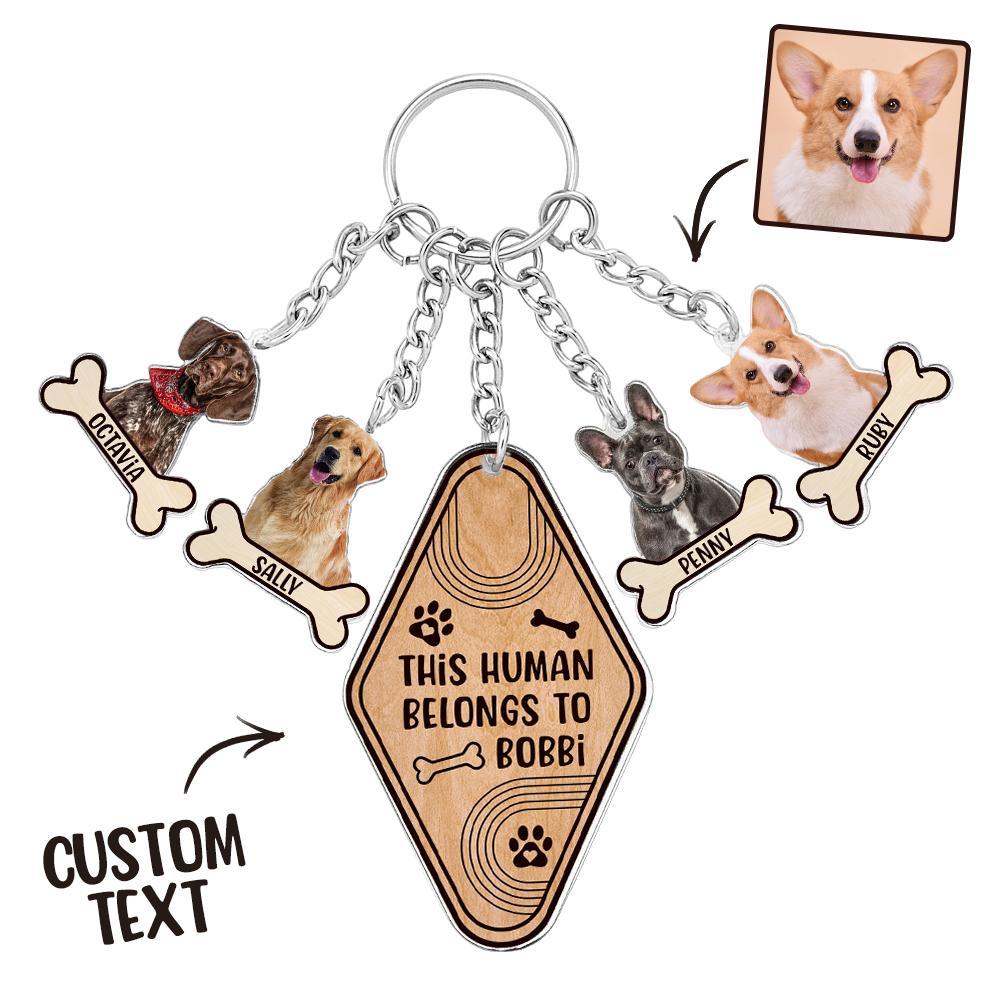 Portachiavi Personalizzato Con Foto Di Osso Di Cane, Regalo Con Testo Personalizzato Per Gli Amanti Degli Animali Domestici - soufeelit