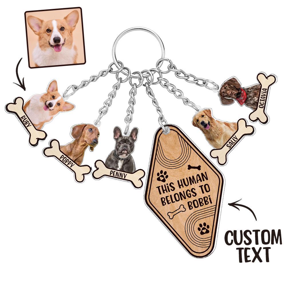 Portachiavi Personalizzato Con Foto Di Osso Di Cane, Regalo Con Testo Personalizzato Per Gli Amanti Degli Animali Domestici - soufeelit