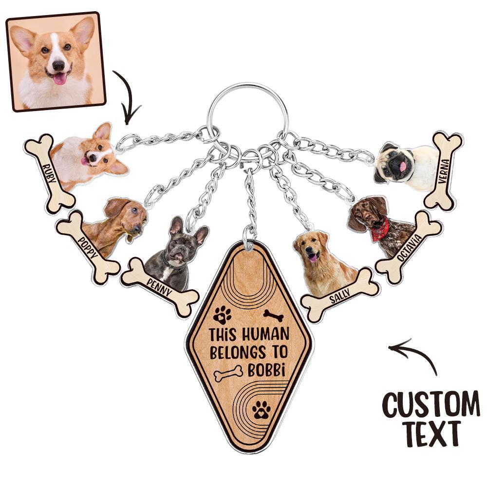 Portachiavi Personalizzato Con Foto Di Osso Di Cane, Regalo Con Testo Personalizzato Per Gli Amanti Degli Animali Domestici - soufeelit