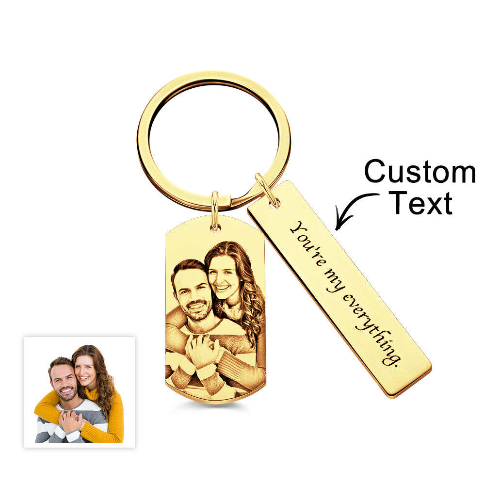 Portachiavi Con Foto Personalizzato Con Testo Portachiavi Inciso Unico Per Coppie - soufeelit
