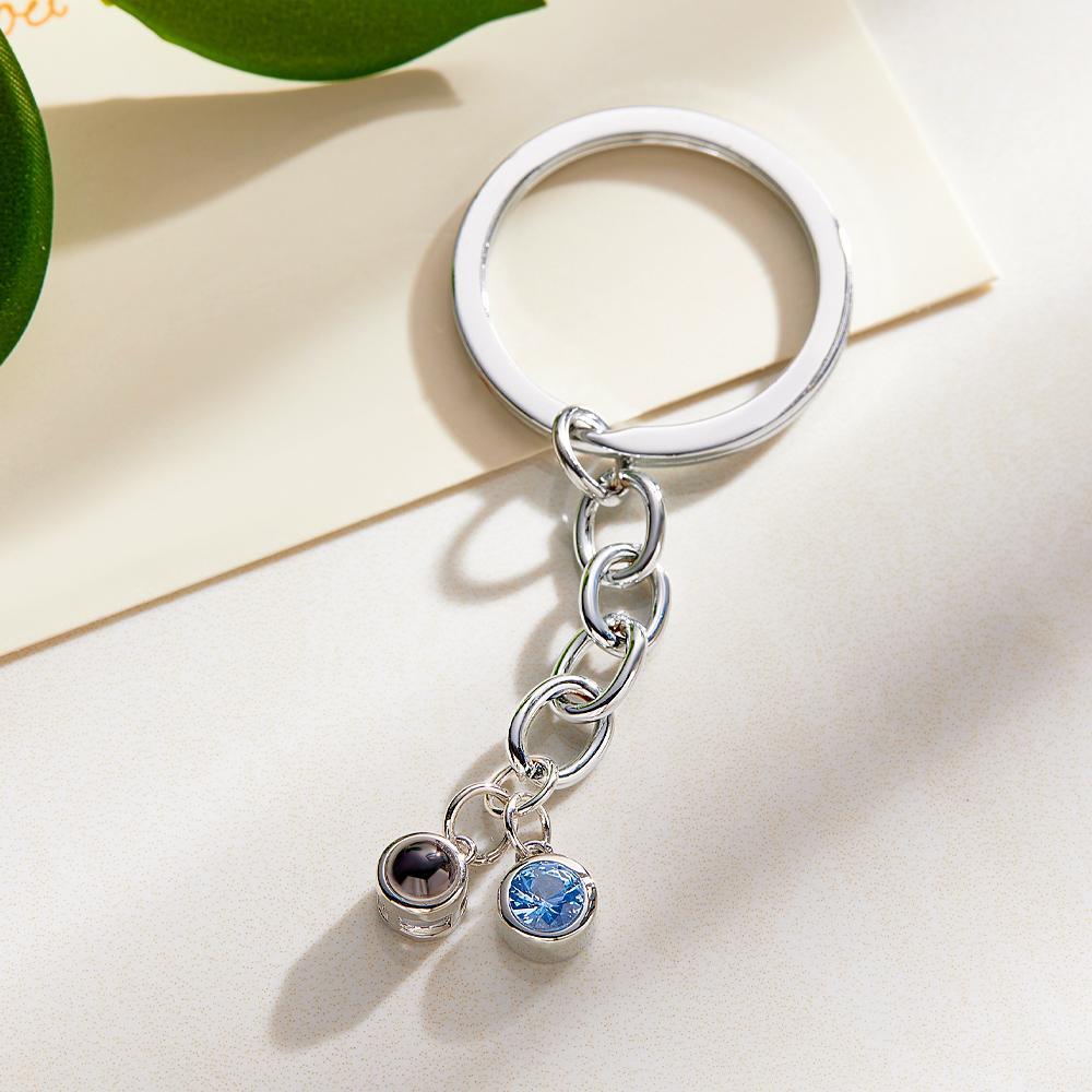 Portachiavi Personalizzato Con Proiezione Di Foto Con Pendente Decorativo In Pietra Portafortuna, Regalo Di Anniversario Per Donne E Uomini - soufeelit