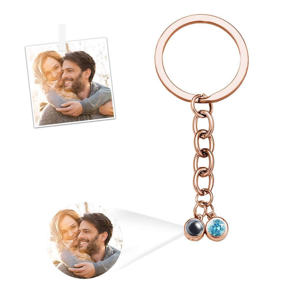 Portachiavi Personalizzato Con Proiezione Di Foto Con Pendente Decorativo In Pietra Portafortuna, Regalo Di Anniversario Per Donne E Uomini - soufeelit