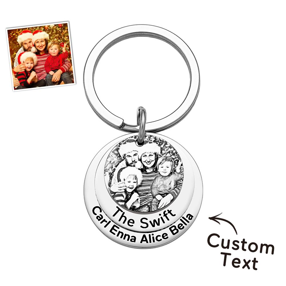 Portachiavi Personalizzato Con Foto Di Famiglia Con Nome Regalo Di Natale Personalizzato