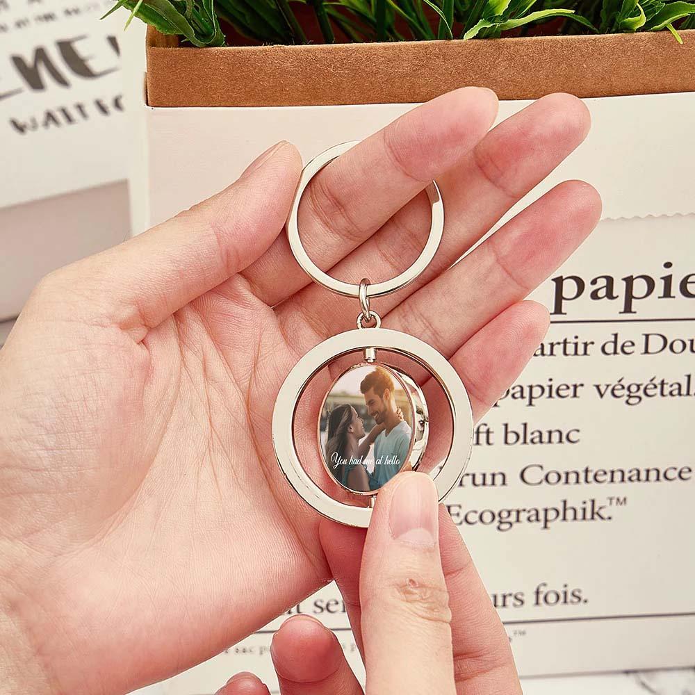 Portachiavi Rotondo Girevole Con Foto Personalizzate Portachiavi Souvenir D'amore Regali Di San Valentino Per Coppia - soufeelit