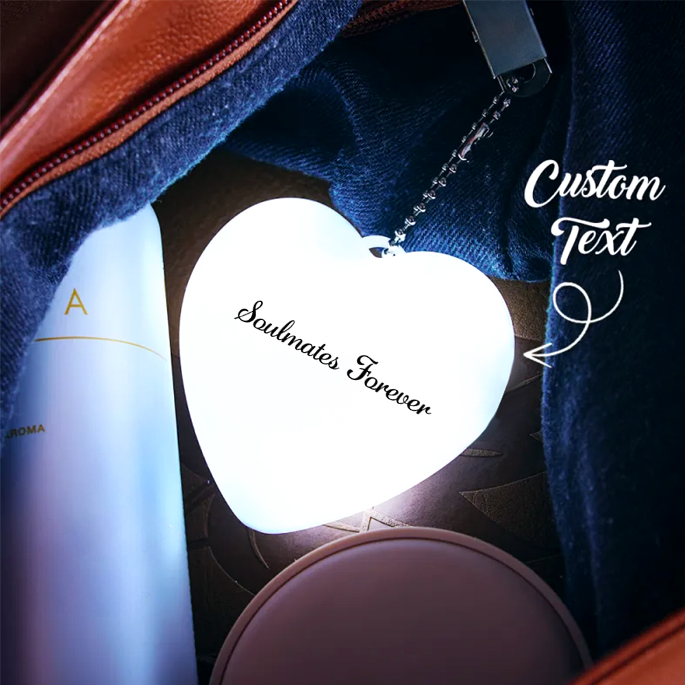 Borsa Personalizzata Con Luce, Portachiavi, Borsa A Forma Di Cuore, Led Per Lei - soufeelit