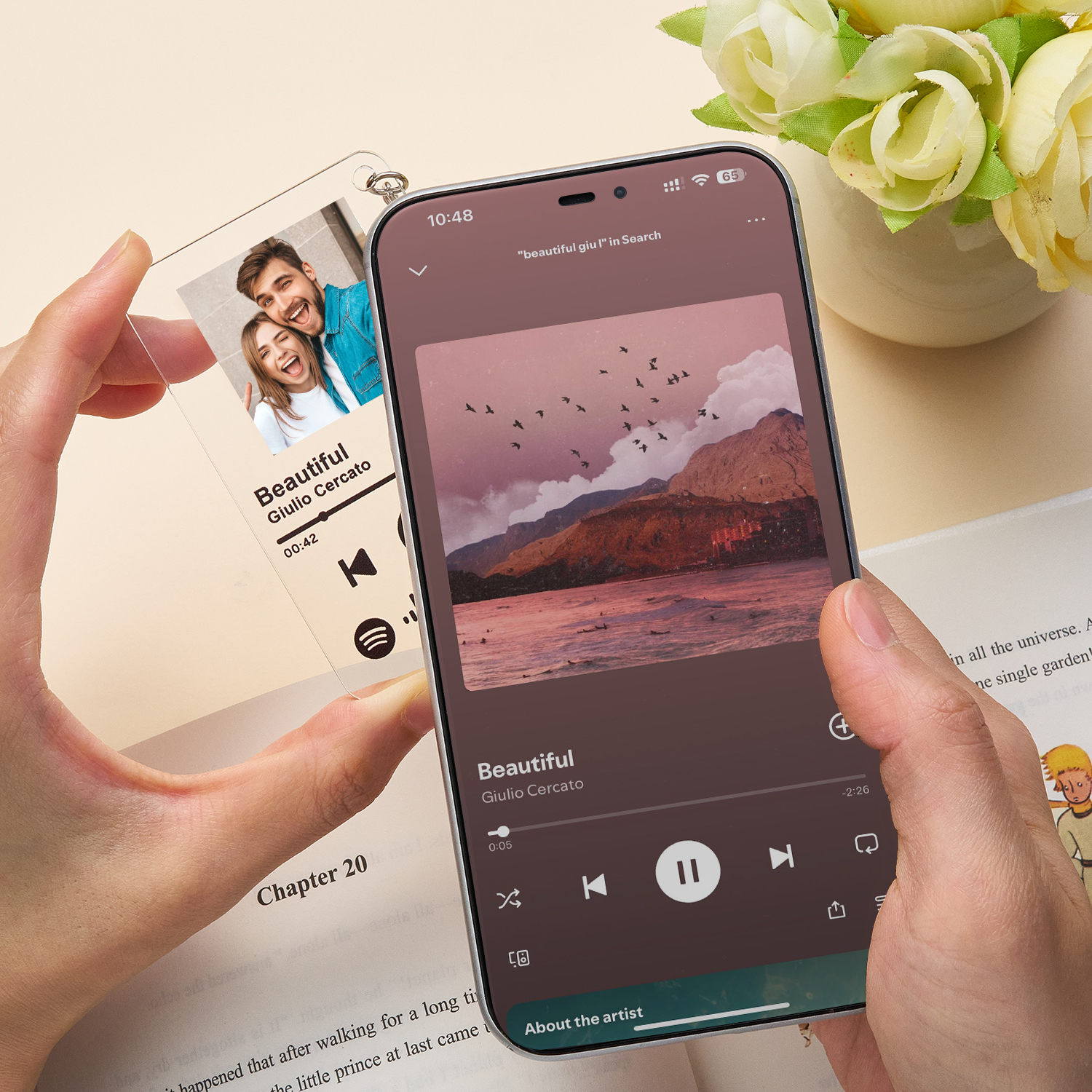 Portachiavi Con Codice Spotify Scansionabile Personalizzato, Portachiavi Nfc Con Foto E Canzone Personalizzate, Portachiavi In ​​acrilico Con Regalo Musicale - soufeelit