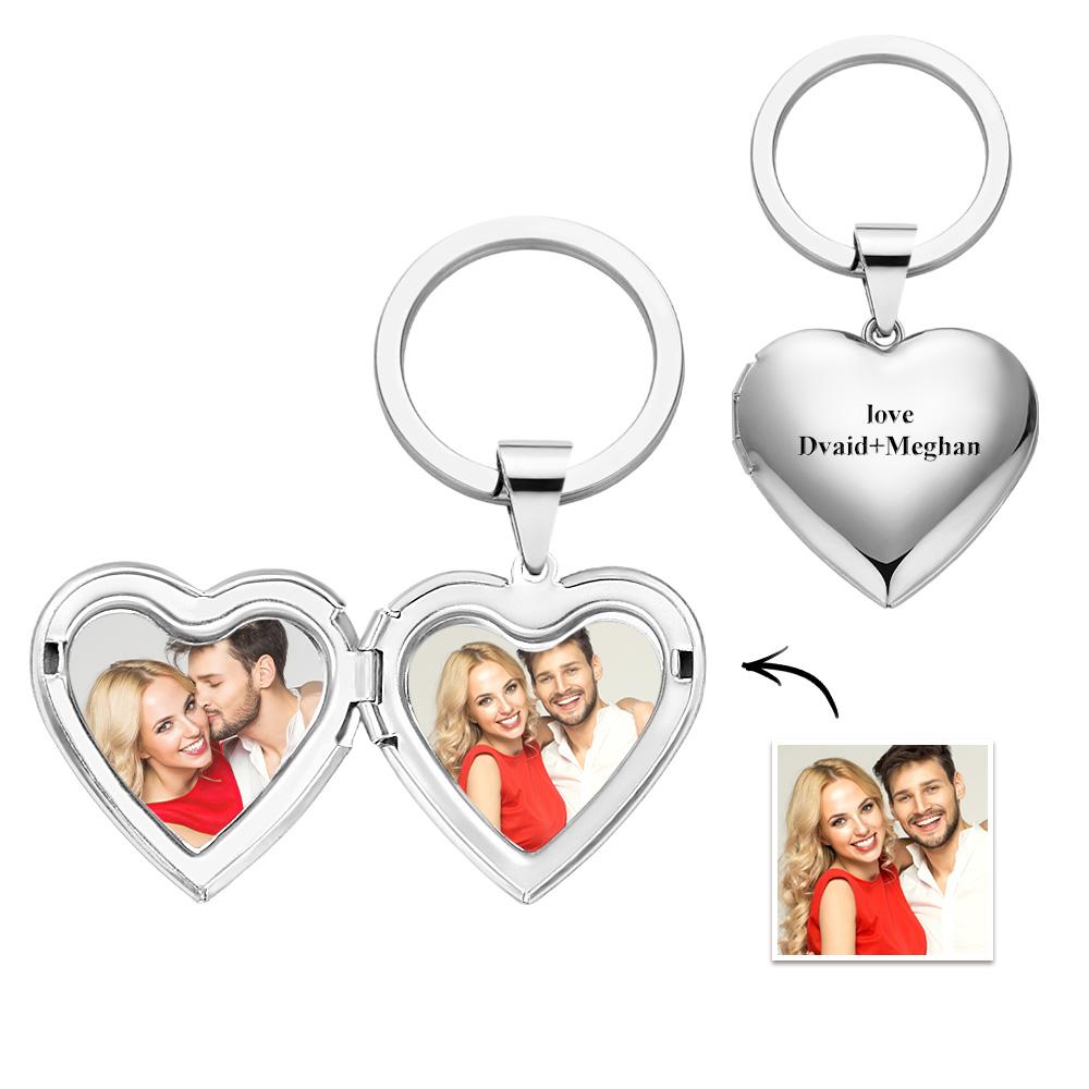 Regalo Commemorativo Per L'anniversario Commemorativo Del Portachiavi Con Foto Del Medaglione A Cuore Personalizzato Peychain Per Lei - soufeelit