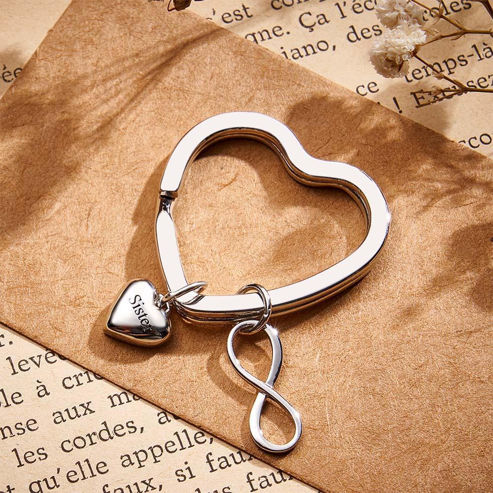 Portachiavi Personalizzato Con Cuore Infinito, Regalo Per I Migliori Amici, Portachiavi Bff, Regalo Di San Valentino - soufeelit