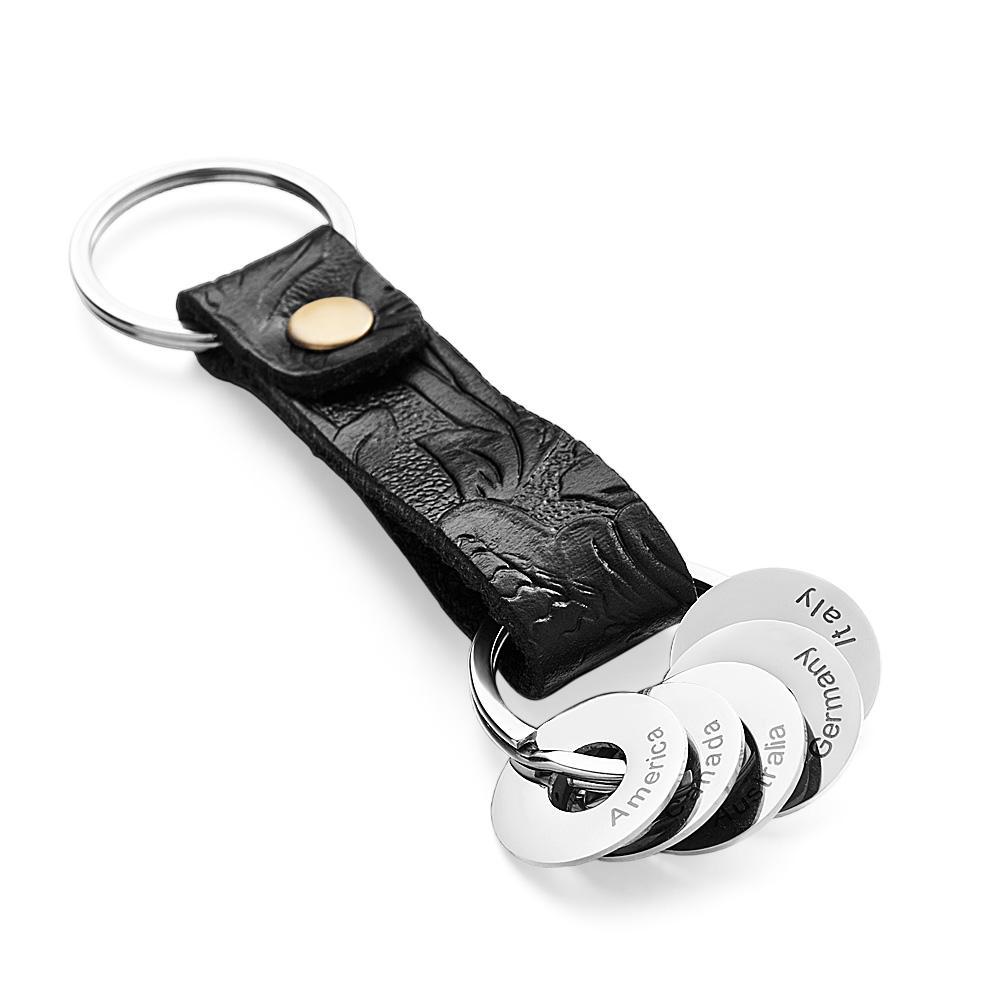 Portachiavi Da Viaggio Personalizzato Con Anello Country Inciso Per I Paesi Visitati, Regalo Ricordo Per Gli Amanti Dei Viaggi - soufeelit