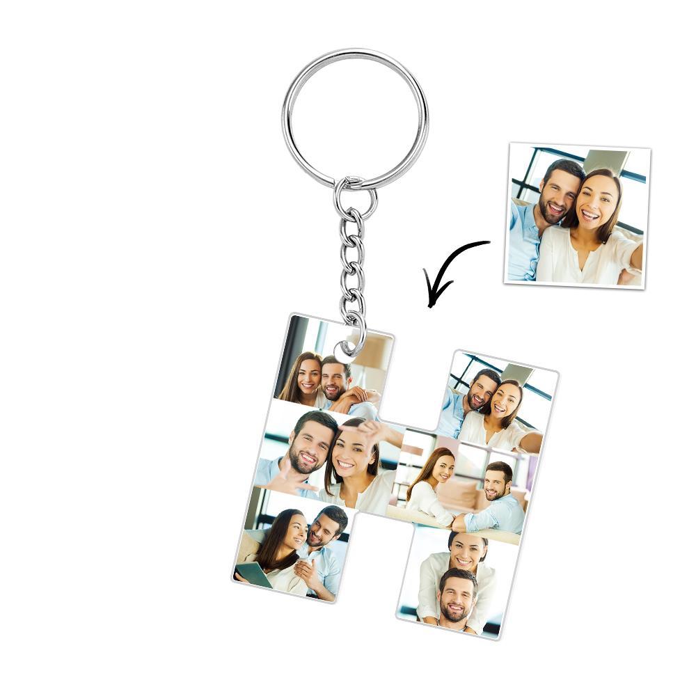 Portachiavi Personalizzato Con 26 Lettere, Portachiavi Con Ciondolo, Alfabeto, Portachiavi, Nome Iniziale, Immagini Personalizzate, Salva Bellissimi Ricordi - soufeelit