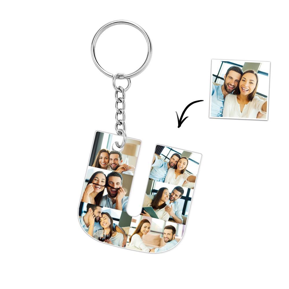 Portachiavi Personalizzato Con 26 Lettere, Portachiavi Con Ciondolo, Alfabeto, Portachiavi, Nome Iniziale, Immagini Personalizzate, Salva Bellissimi Ricordi - soufeelit
