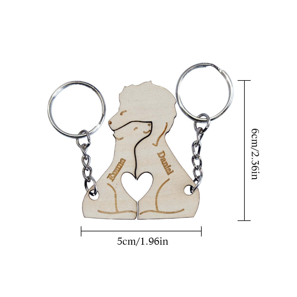 Portachiavi Con Abbinamento Personalizzato Per Coppia Portachiavi Con Leone Con Abbinamento Personalizzato Regali Di San Valentino Per L'amante - soufeelit