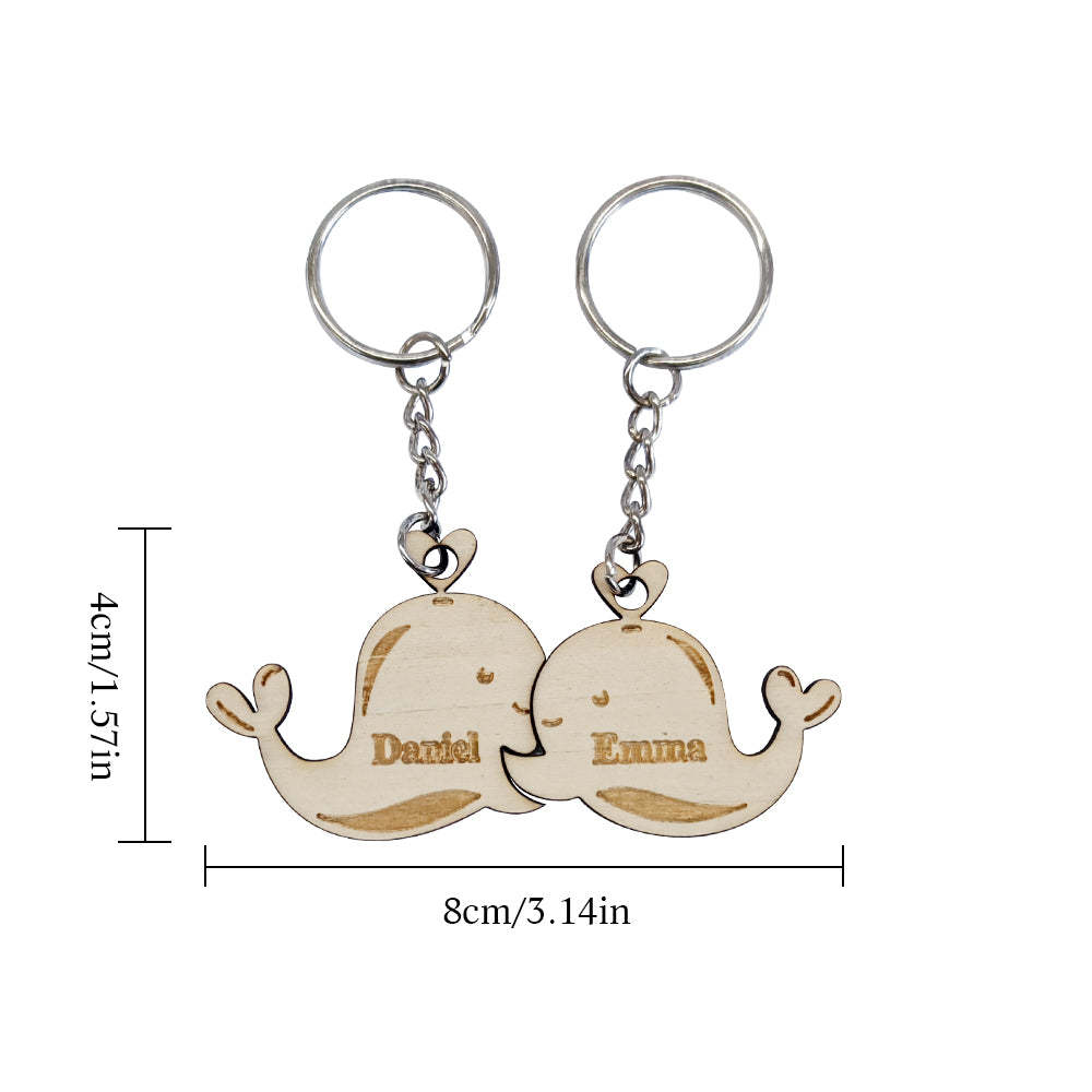 Portachiavi Con Abbinamento Personalizzato Per Coppia Portachiavi Con Balena Con Abbinamento Personalizzato Regali Di San Valentino Per L'amante - soufeelit