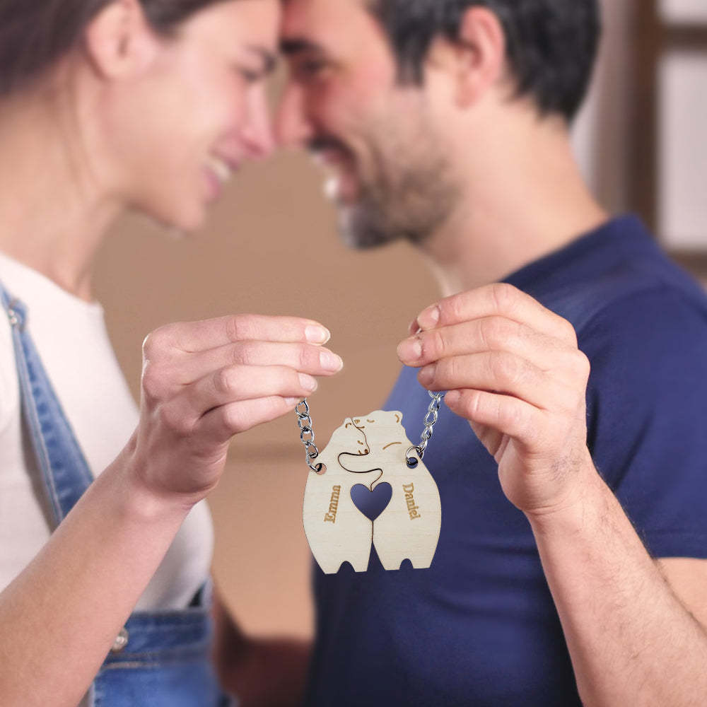 Portachiavi Con Abbinamento Personalizzato Per Coppia Portachiavi Con Orsetti Abbraccio Con Abbinamento Personalizzato Regali Di San Valentino Per L'amante - soufeelit