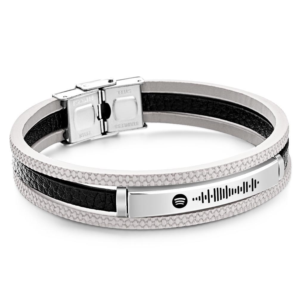 Bracciale Con Canzone Personalizzata Bracciale In Pelle Con Codice Musicale Personalizzato Da Uomo Regalo Di Natale Regalo Di Compleanno Per Uomo E Donna - soufeelit