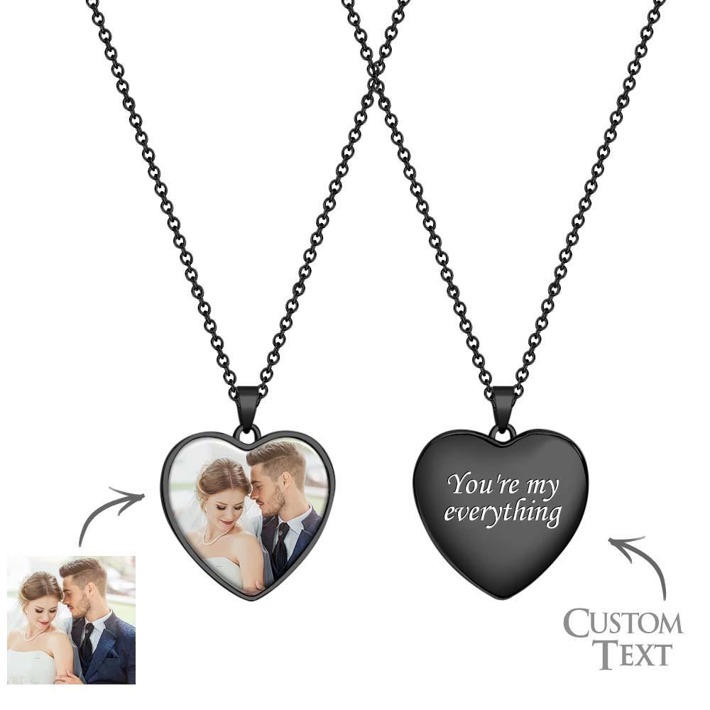 Collana Con Foto Personalizzata Incisa A Forma Di Cuore, Regali Commemorativi Per Gli Uomini - soufeelit