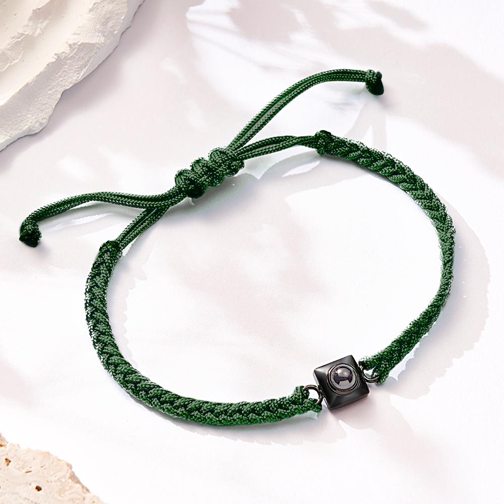Bracciale Con Proiezione Personalizzato, Regalo Sportivo A Trama Quadrata Per Uomo - soufeelit