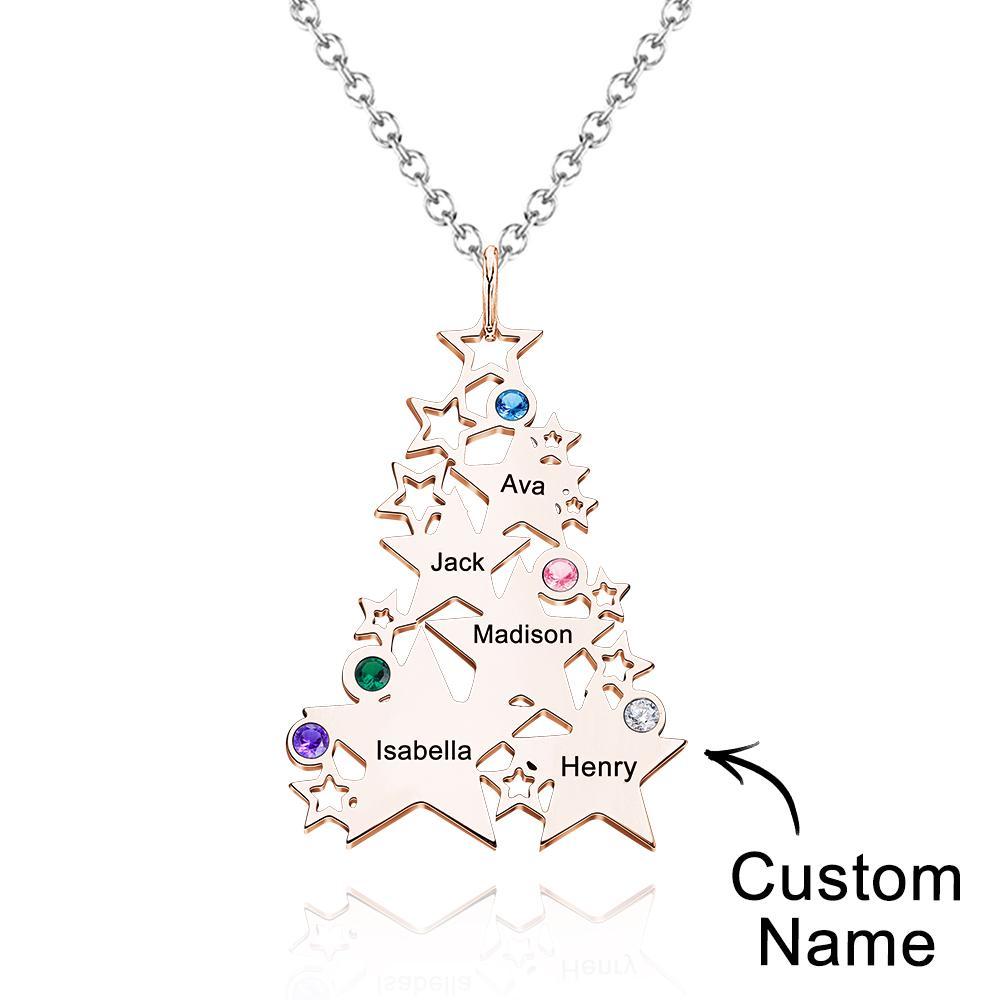 Regali Per L'albero Di Natale Con Stelle E Collane Con Pietre Portafortuna Incise Personalizzate - soufeelit