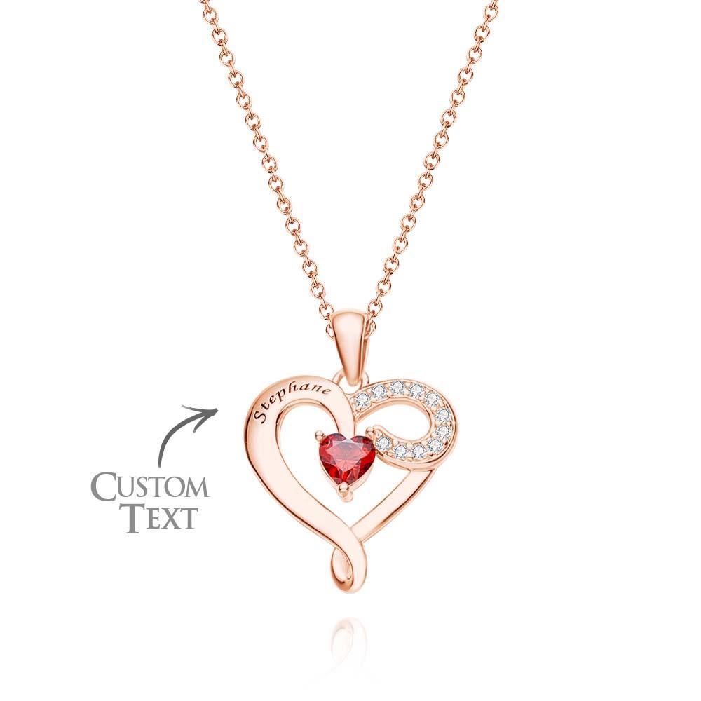 Collana Con Pietra Portafortuna Con Nome Personalizzato Ciondolo A Forma Di Cuore Con Zirconi Creativi Per Donna - soufeelit